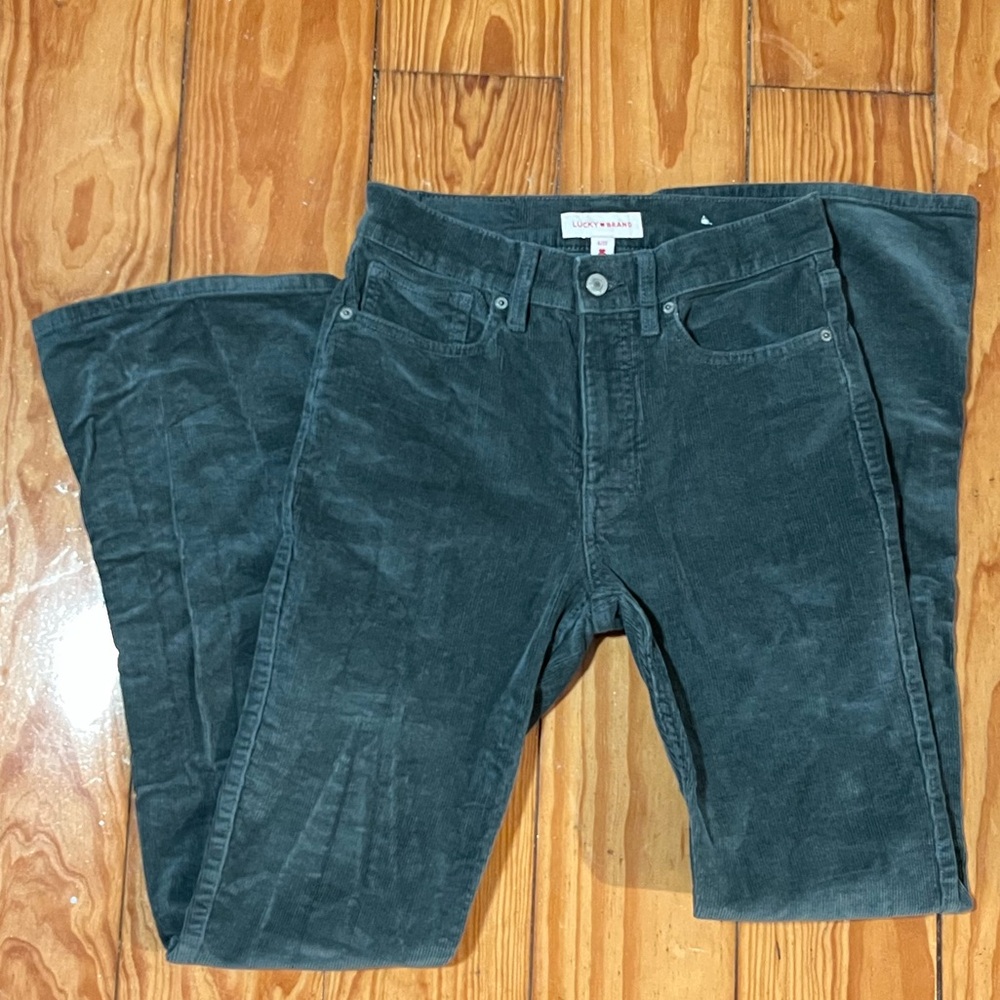 Lucky Brand Dark Green Boot Cut Corduroy Pants
